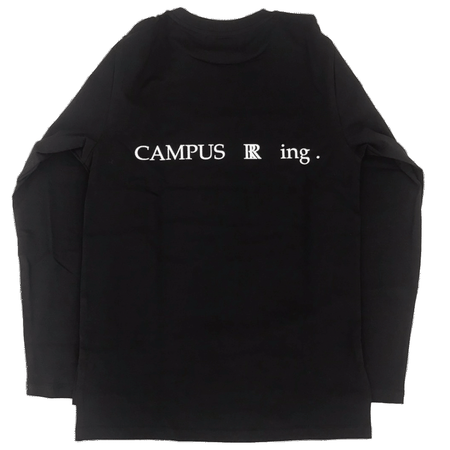 CAMPUS R ing. Box Logo ロンTシャツ BLACK