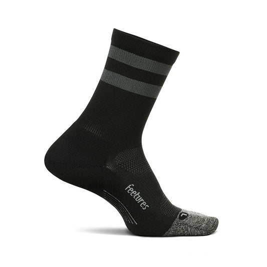 ELITE LIGHT CUSHION MINI CREW - Black Gray High Top Stripe