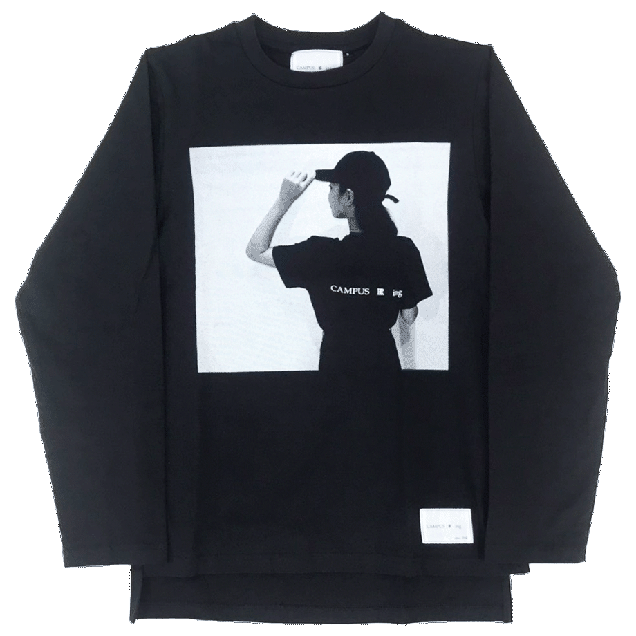 CAMPUS R ing. Photo ロンTシャツ BLACK