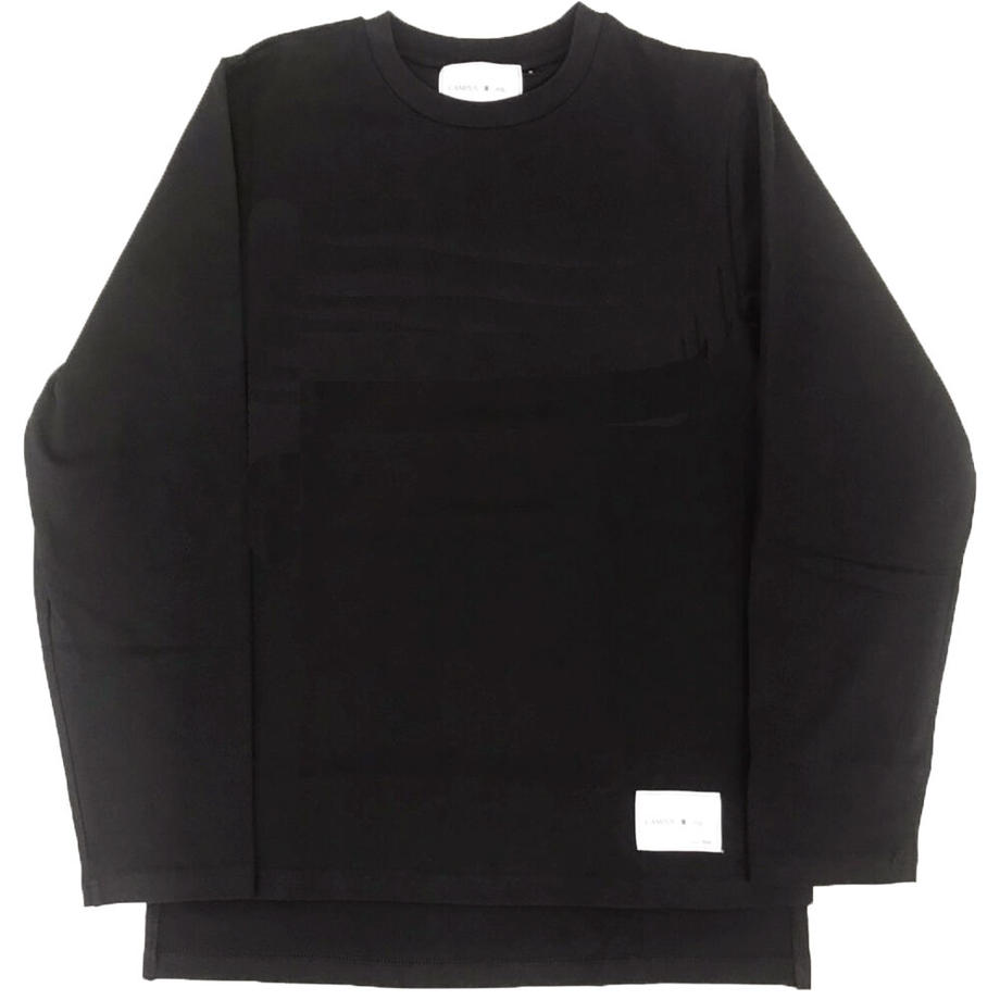 CAMPUS R ing. 無地 ロングTシャツ BLACK