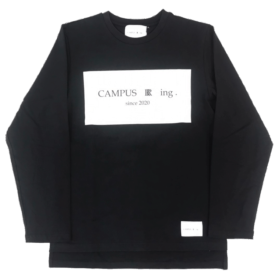CAMPUS R ing. Box Logo ロンTシャツ BLACK